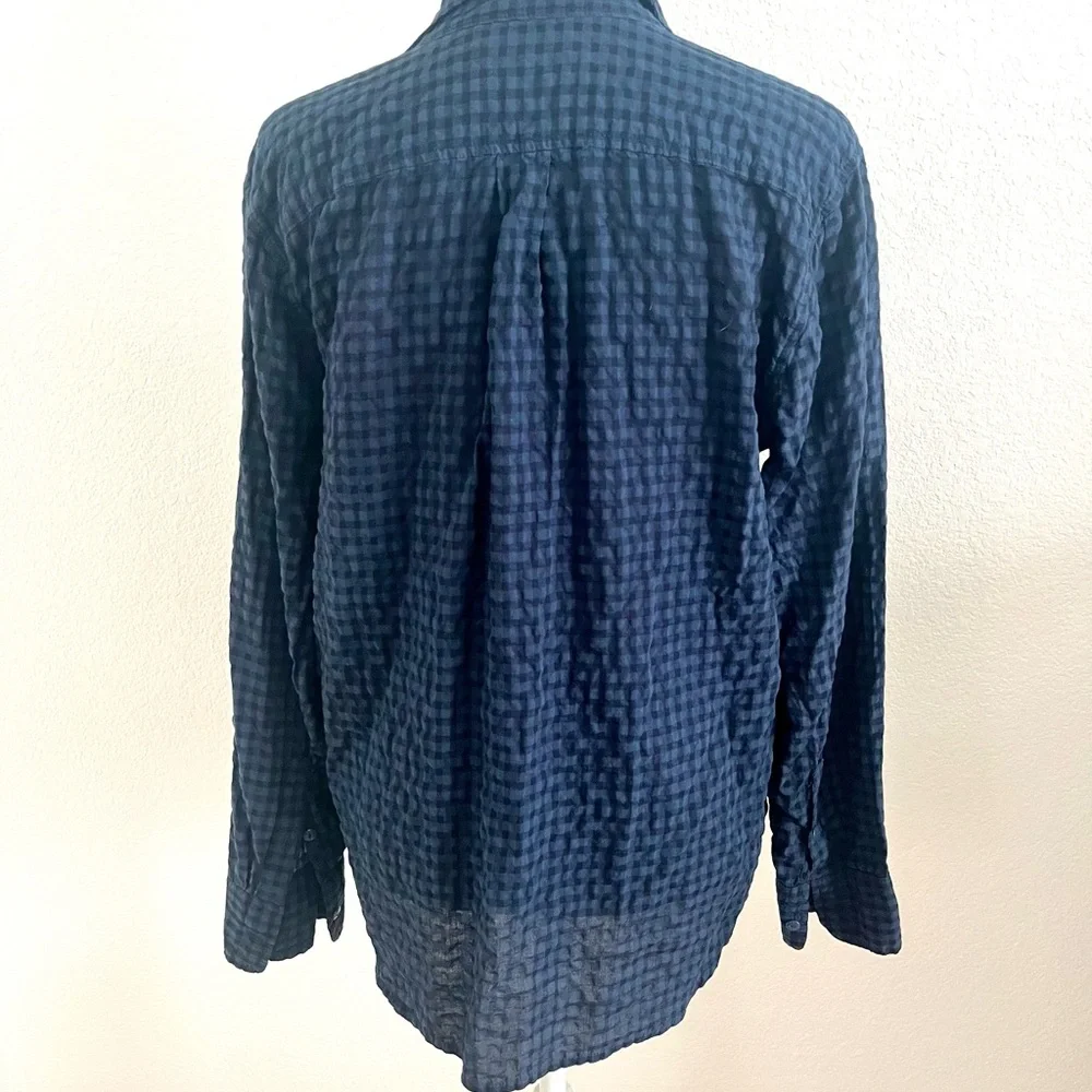 J. Crew Dark Blue Gingham Shirt